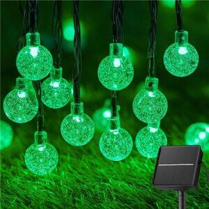 Solar String Lights Outdoor 60 Led 35.6Feet Crystal Globe Lights with 8 Lighting